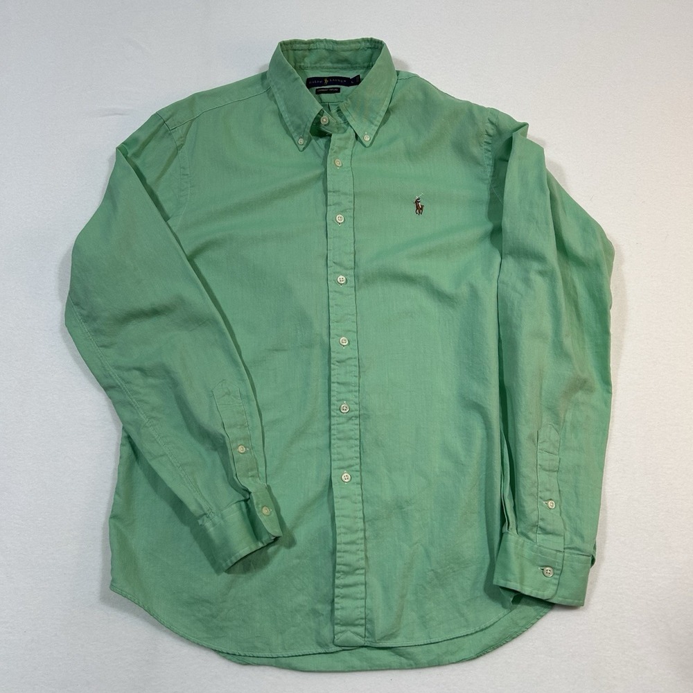 Ralph Lauren Classic Fit Long Sleeve Button-Down Oxford Shirt Green
